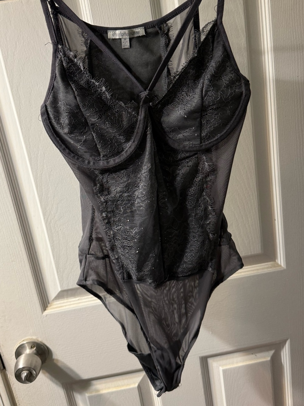 Sheer Lace Gray Bodysuit 🩱